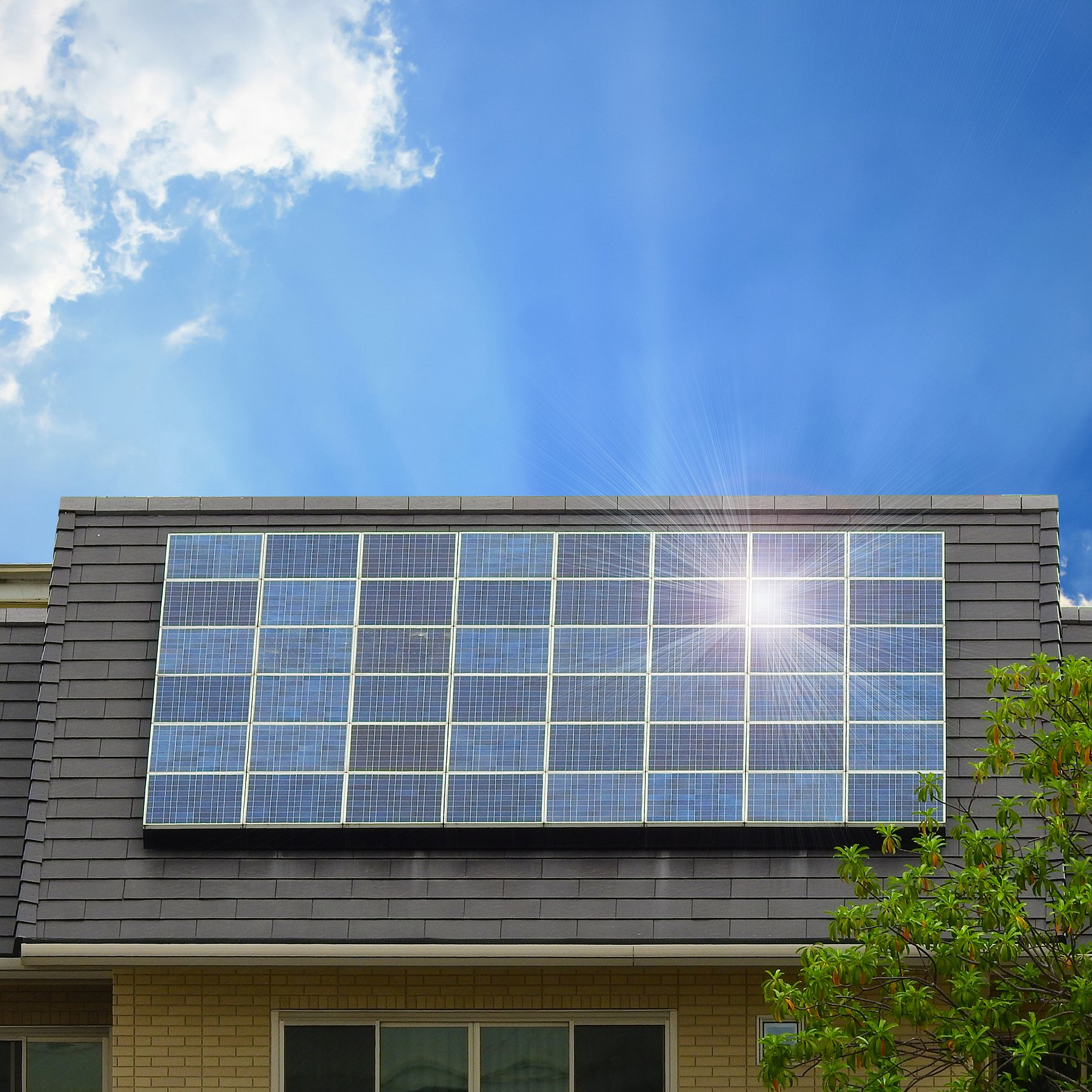 green-energy-of-solar-cell-panel-on-house-roof